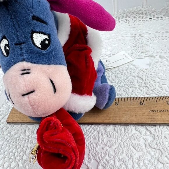 Disney Christmas Santa Eeyore Plush Toy With Red Santa Outfit & Sack Stuffed - Picture 11 of 11